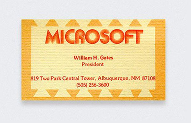 Bill Gates vizitinė kortelė